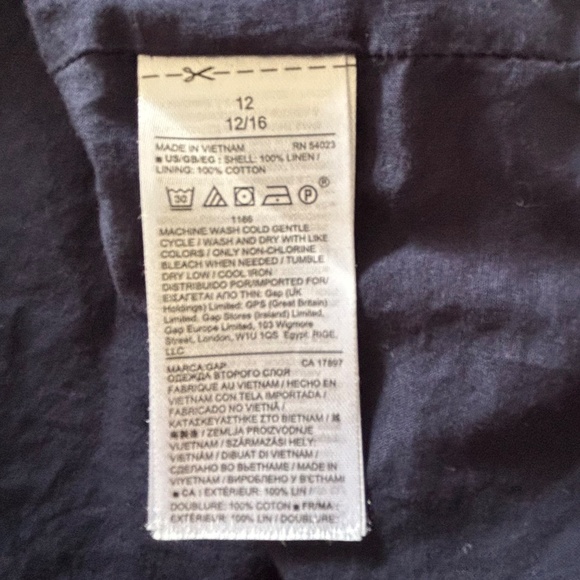 GAP lined 100% linen sleeveless a-line dress navy size 12 - Picture 10 of 14